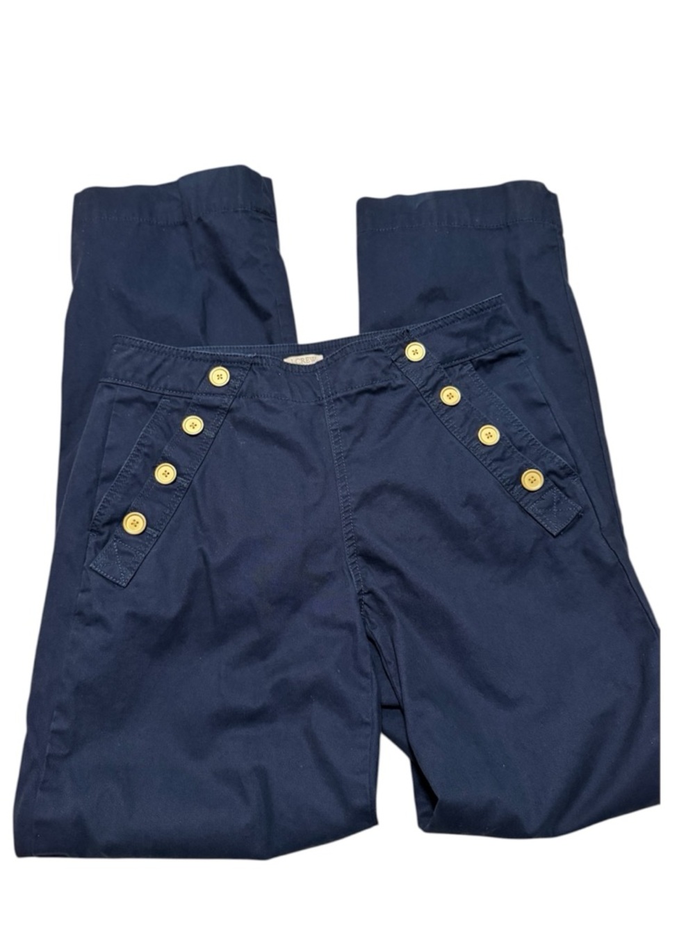 J.Crew Navy Sailor Pants Gold Button Front Size 0